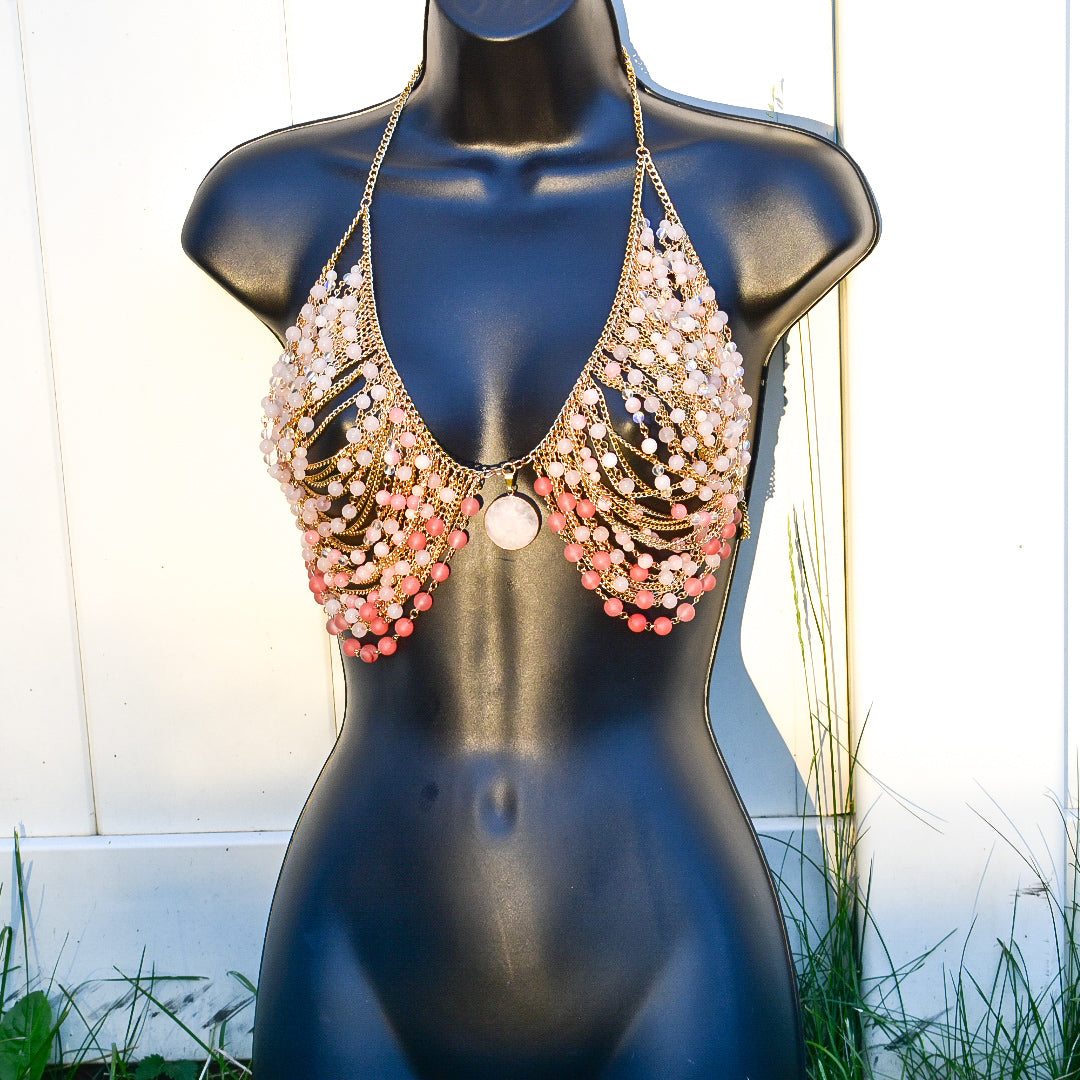 Custom Crystal Beaded Bra (Bikini Style)