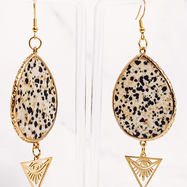 Crystal Teardrop Evil Eye Statement Earrings