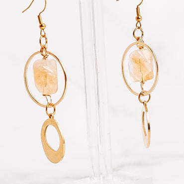 Crystal Abstract Hooped Dangle Earrings
