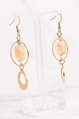 Crystal Abstract Hooped Dangle Earrings