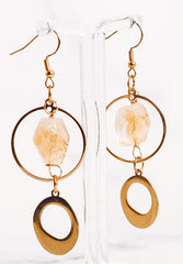 Crystal Abstract Hooped Dangle Earrings