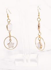 Crystal Star Hooped Dangle Earrings