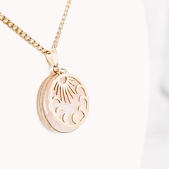 Rose Quartz Moon Phase Pendant Necklace